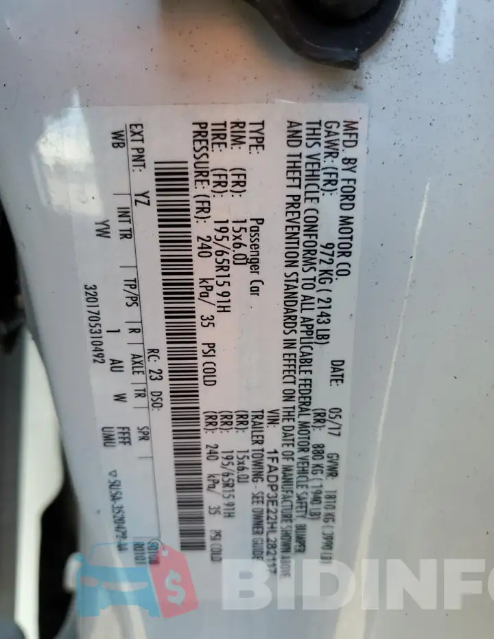 1FADP3E22HL282117 Photo# 13