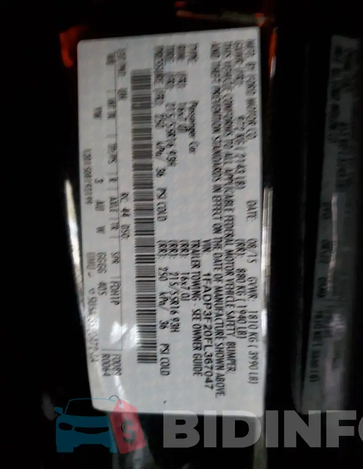 1FADP3F20FL367047 Photo# 12