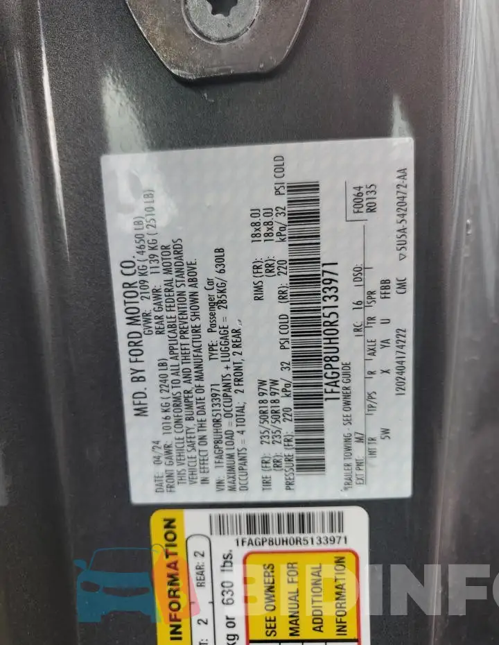 1FAGP8UH0R5133971 Photo# 12