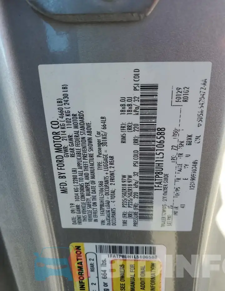1FATP8UH1L5106588 Photo# 13