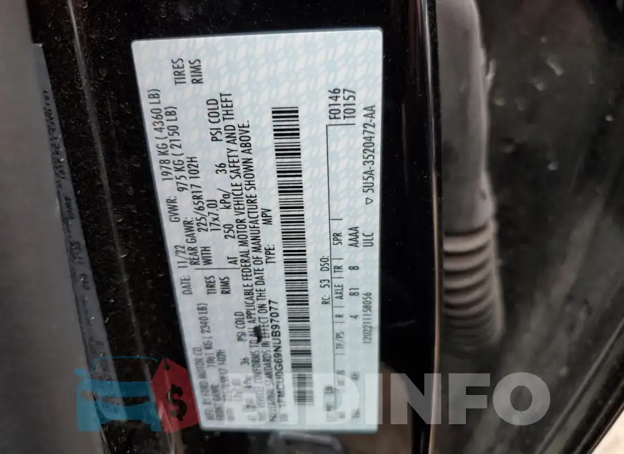 1FMCU0G69NUB97077 Photo# 13