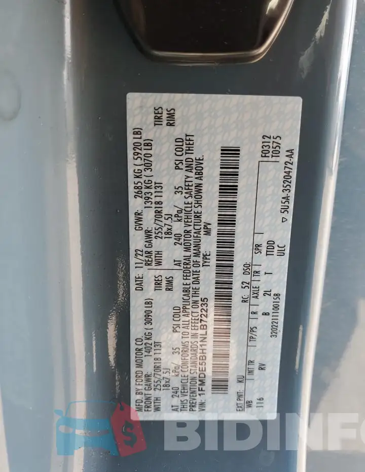 1FMDE5BH1NLB72235 Photo# 13
