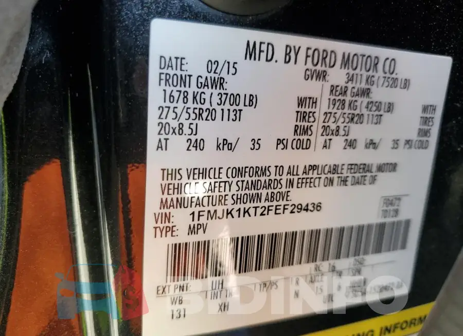 1FMJK1KT2FEF29436 Photo# 13