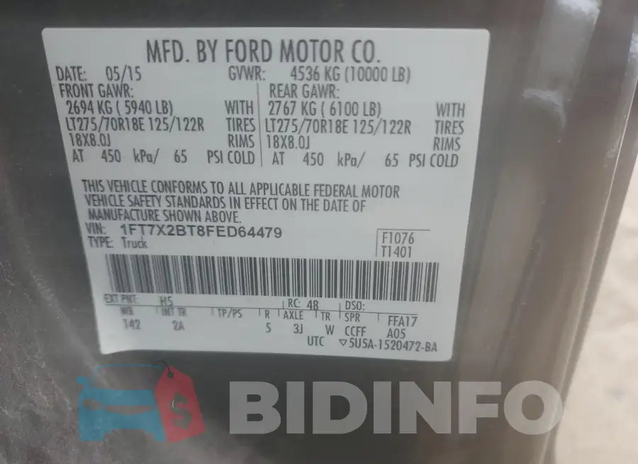 1FT7X2BT8FED64479 Photo# 12