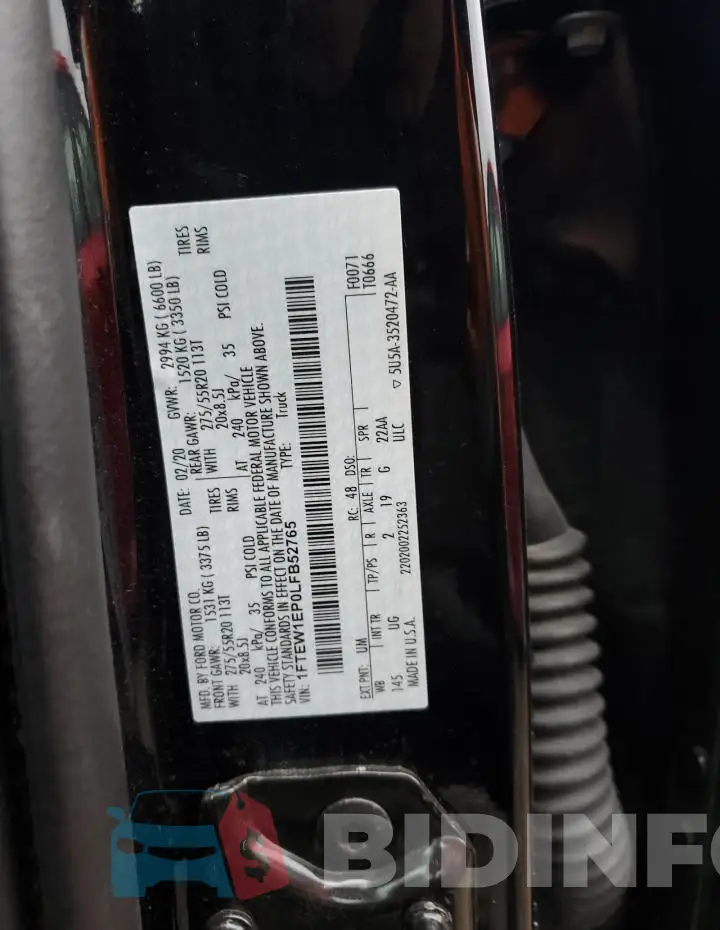 1FTEW1EP0LFB52765 Photo# 12