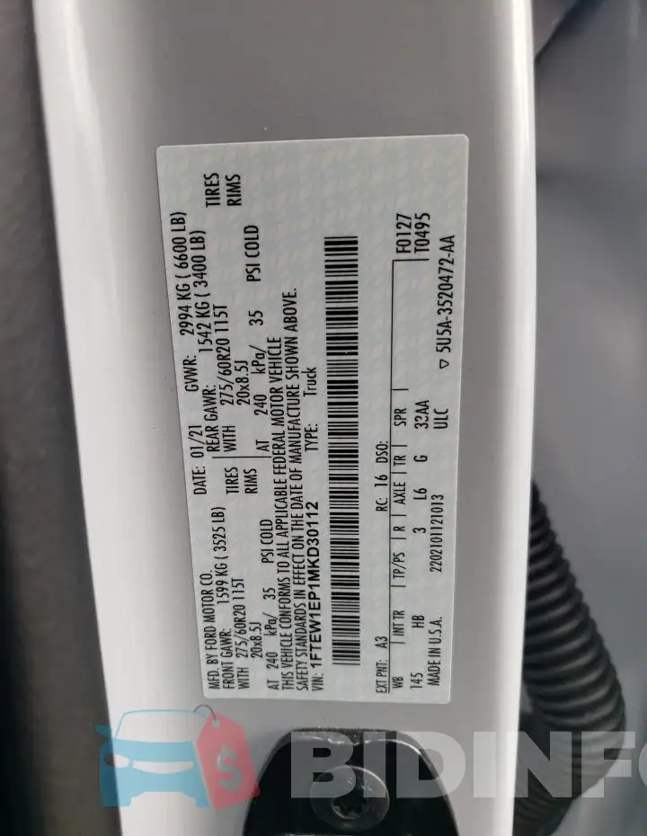 1FTEW1EP1MKD30112 Photo# 12
