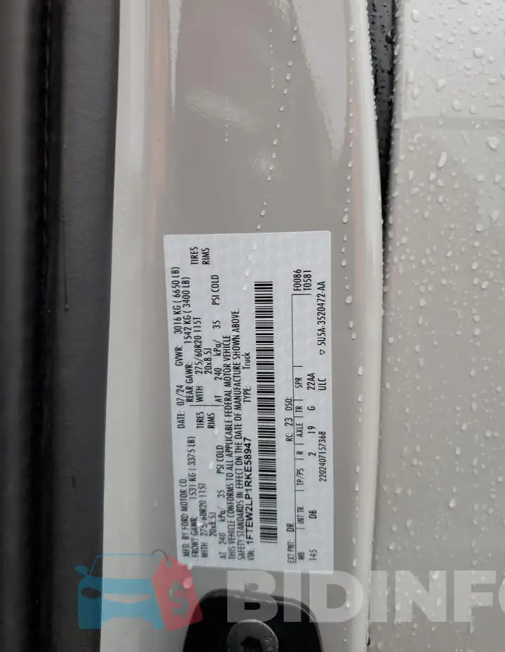 1FTEW2LP1RKE58947 Photo# 12