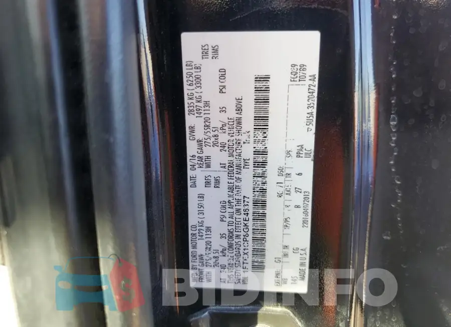 1FTEX1CP8GKE46377 Photo# 13