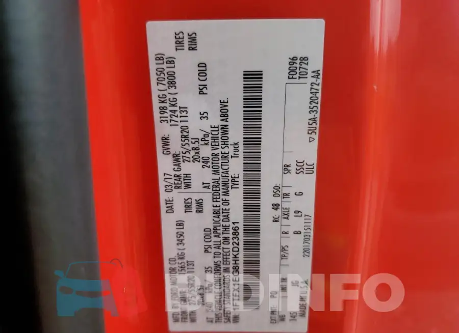 1FTFX1EG8HKD23861 Photo# 12