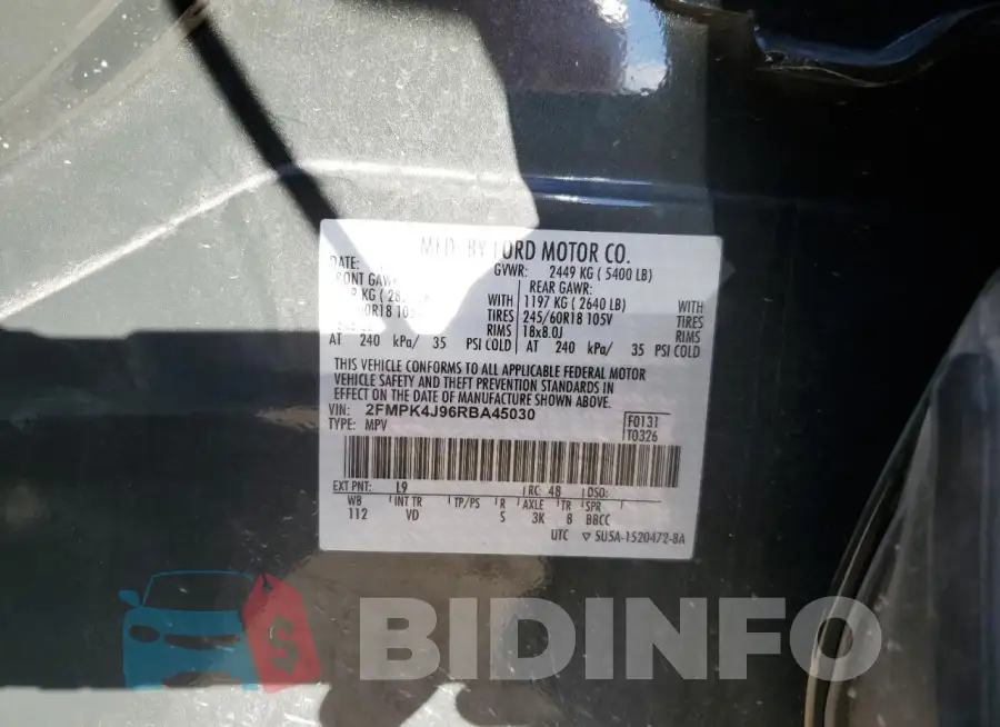 2FMPK4J96RBA45030 Photo# 13