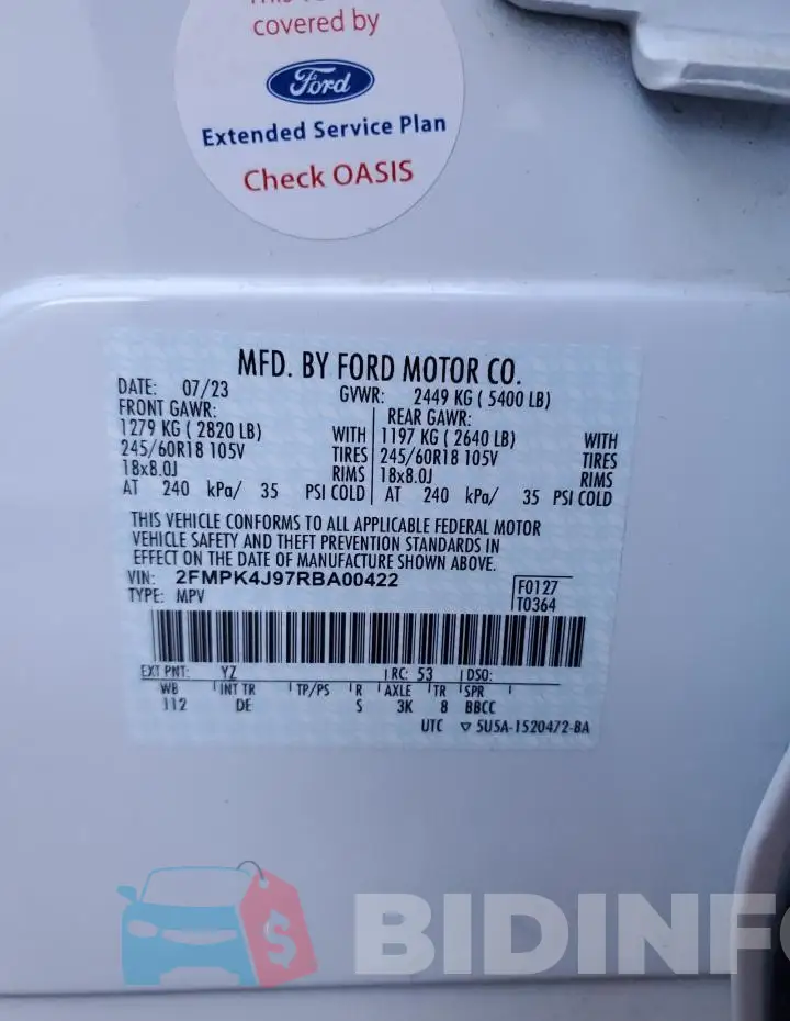2FMPK4J97RBA00422 Photo# 13