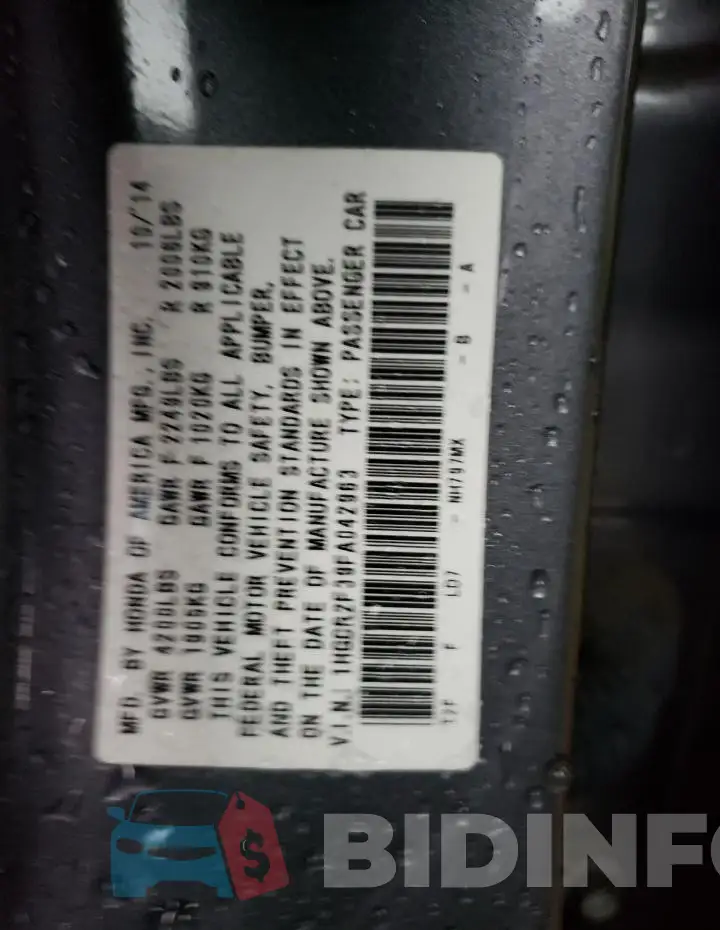 1HGCR2F39FA042963 Photo# 12
