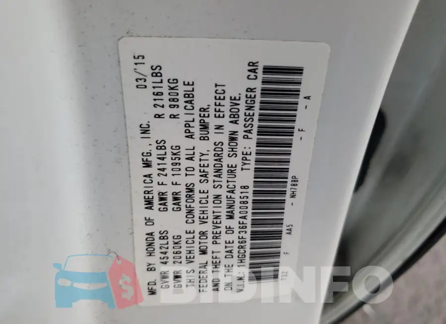 1HGCR6F36FA008518 Photo# 12