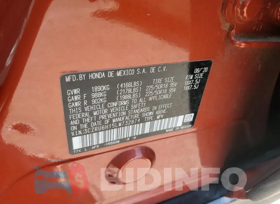 3CZRU6H15LM732874 Photo# 12