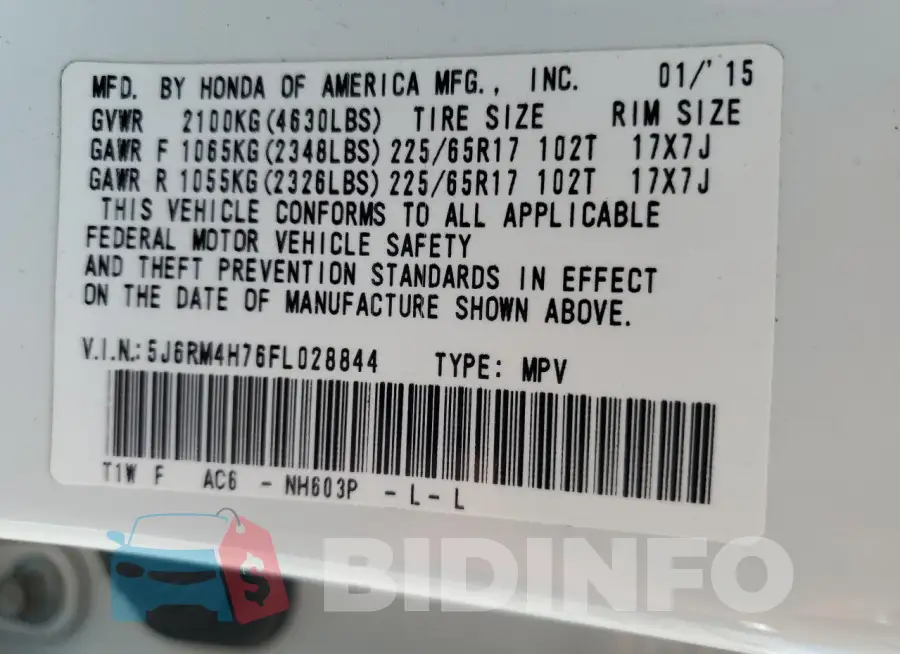 5J6RM4H76FL028844 Photo# 13