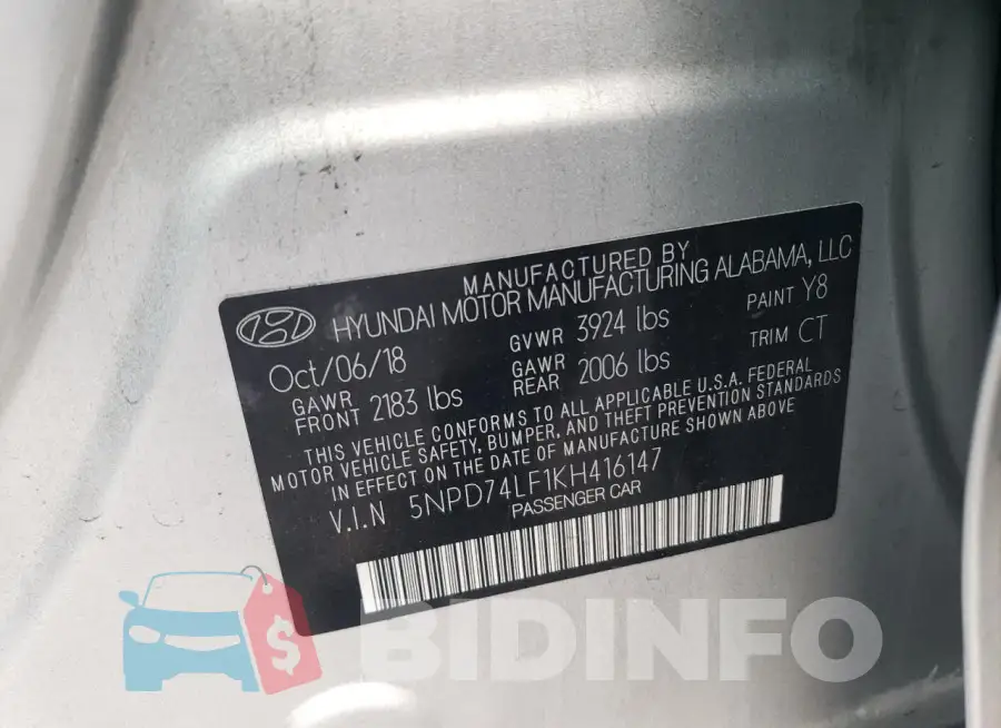 5NPD74LF1KH416147 Photo# 12