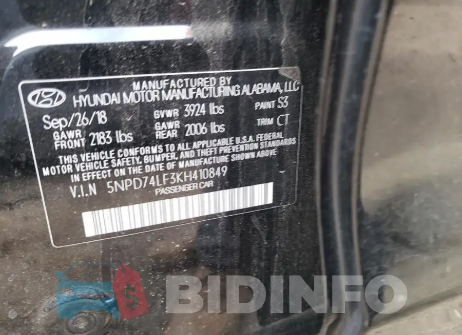 5NPD74LF3KH410849 Photo# 12