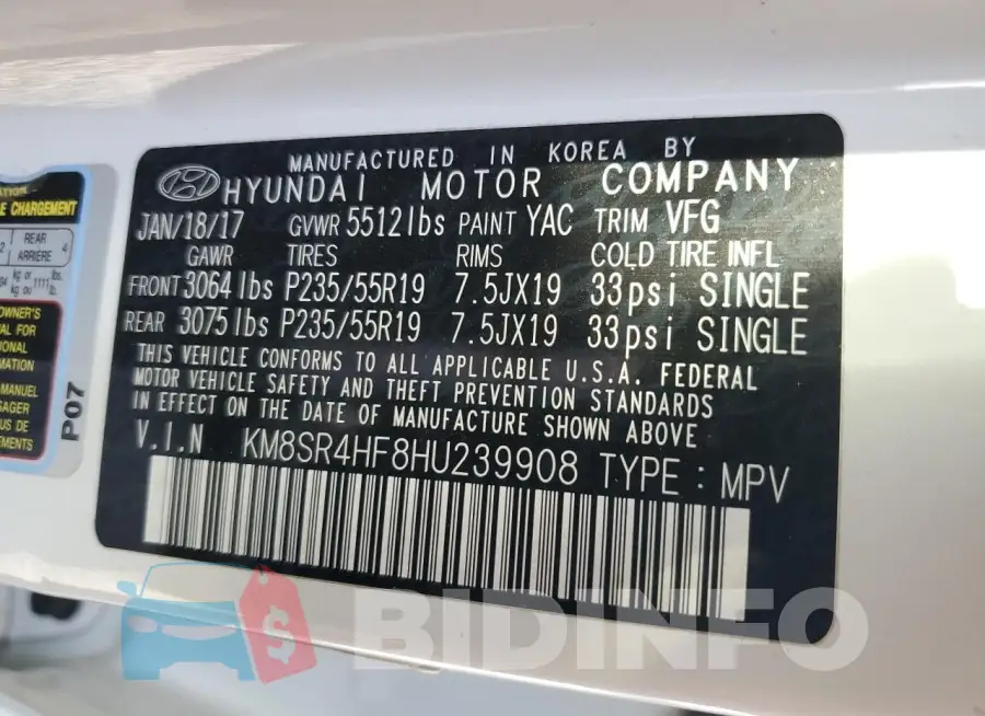 KM8SR4HF8HU239908 Photo# 13