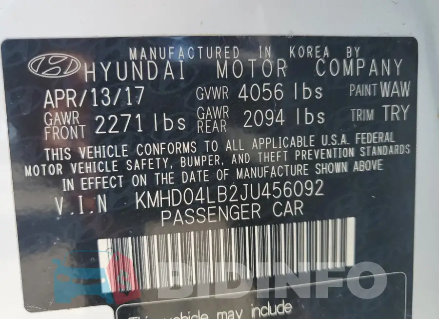 KMHD04LB2JU456092 Photo# 12