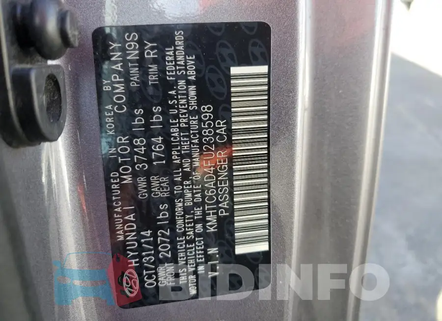 KMHTC6AD4FU238598 Photo# 12