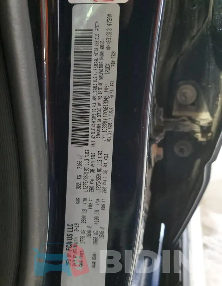 1C6SRFFT7KN819345 Photo# 13