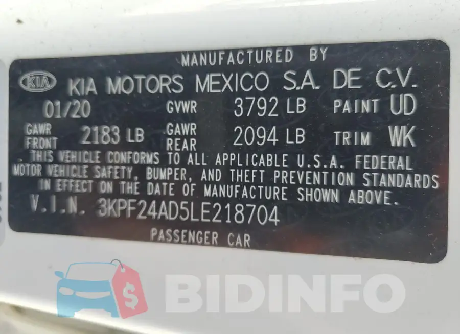 3KPF24AD5LE218704 Photo# 13