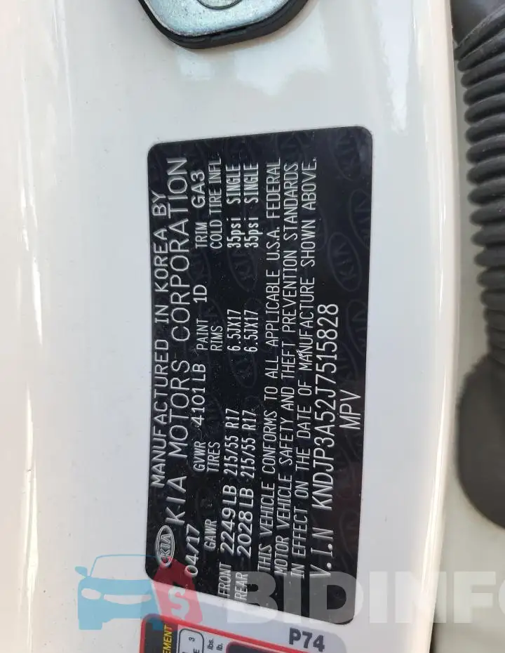 KNDJP3A52J7515828 Photo# 12