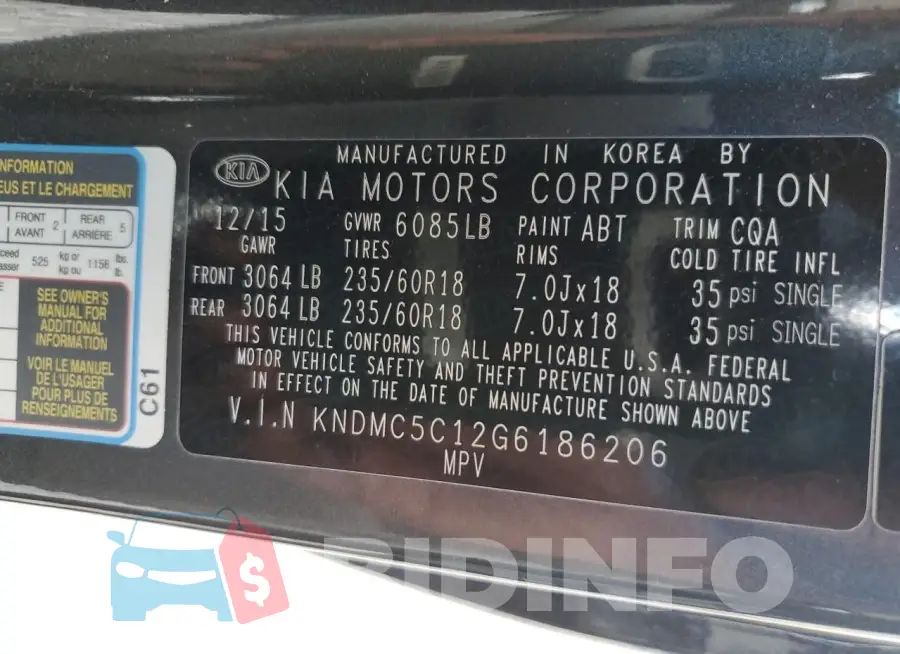 KNDMC5C12G6186206 Photo# 13