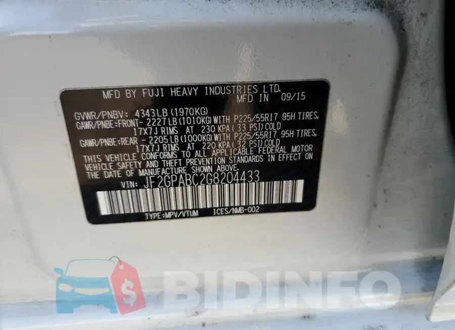 JF2GPABC2G8204433 Photo# 13