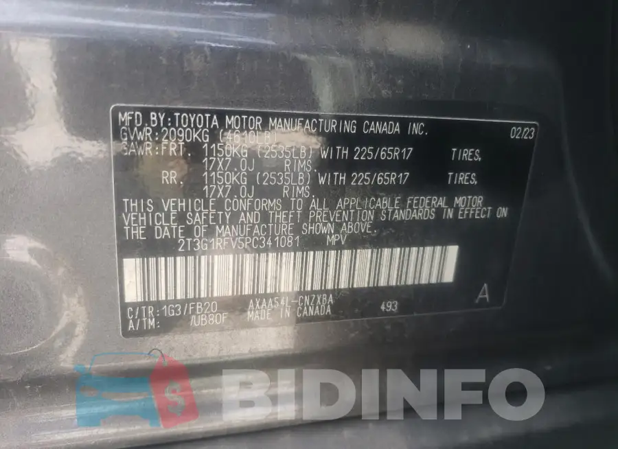 2T3G1RFV5PC341081 Photo# 13