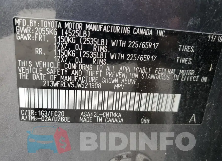 2T3WFREV5JW521908 Photo# 13
