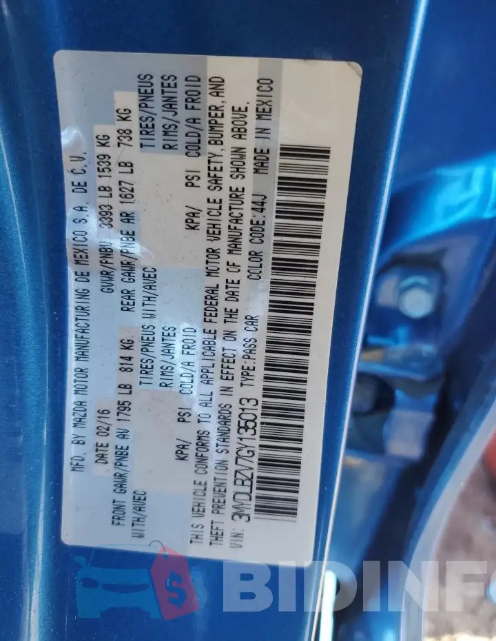 3MYDLBZV7GY135013 Photo# 13