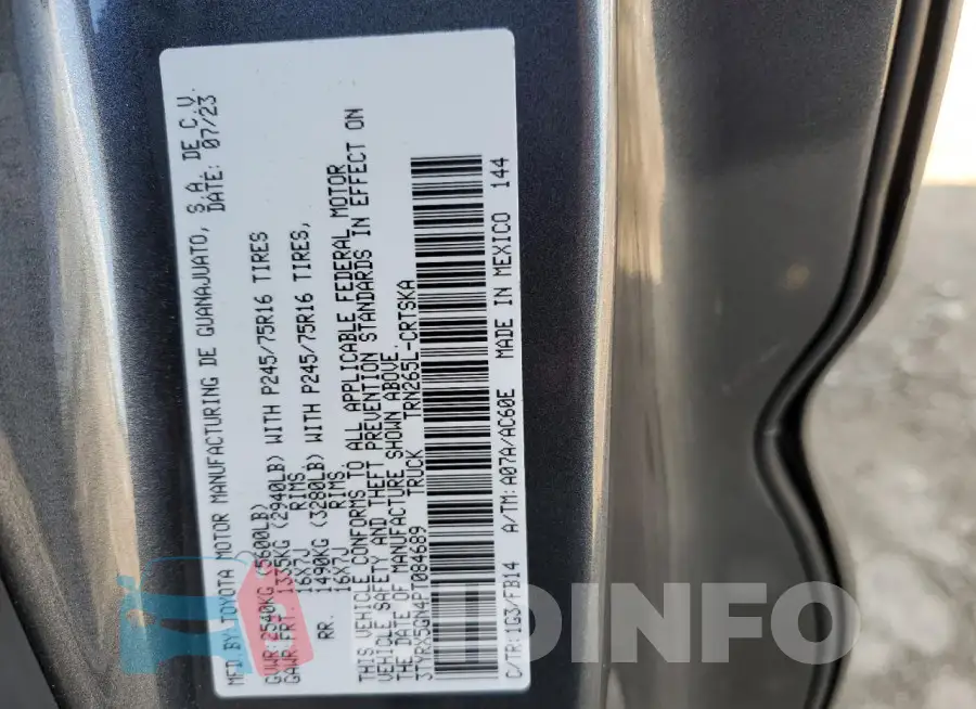 3TYRX5GN4PT084689 Photo# 12