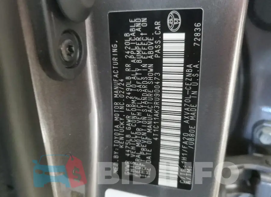 4T1C11AK3RU900473 Photo# 12