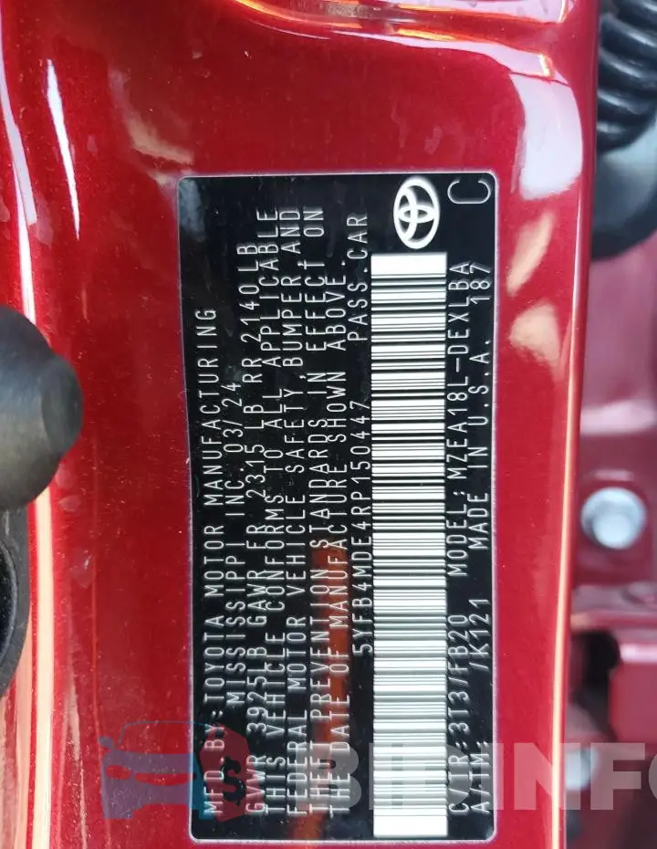 5YFB4MDE4RP150447 Photo# 13