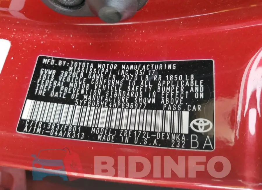 5YFBURHE4HP696977 Photo# 12