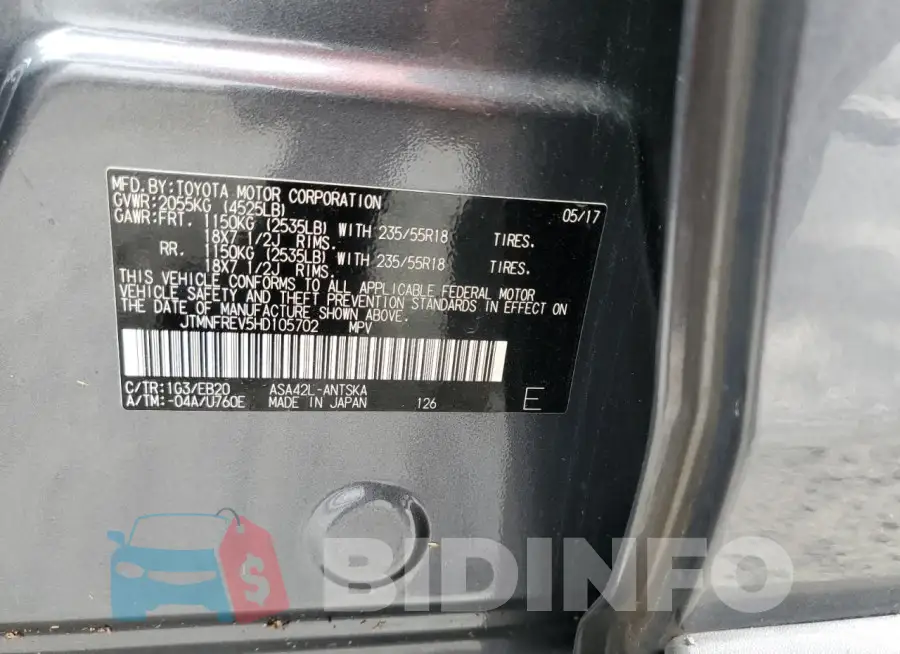 JTMNFREV5HD105702 Photo# 12