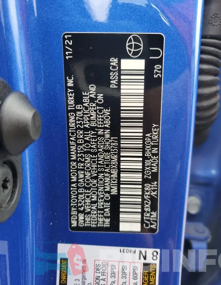 NMTKHMBX8MR137871 Photo# 13