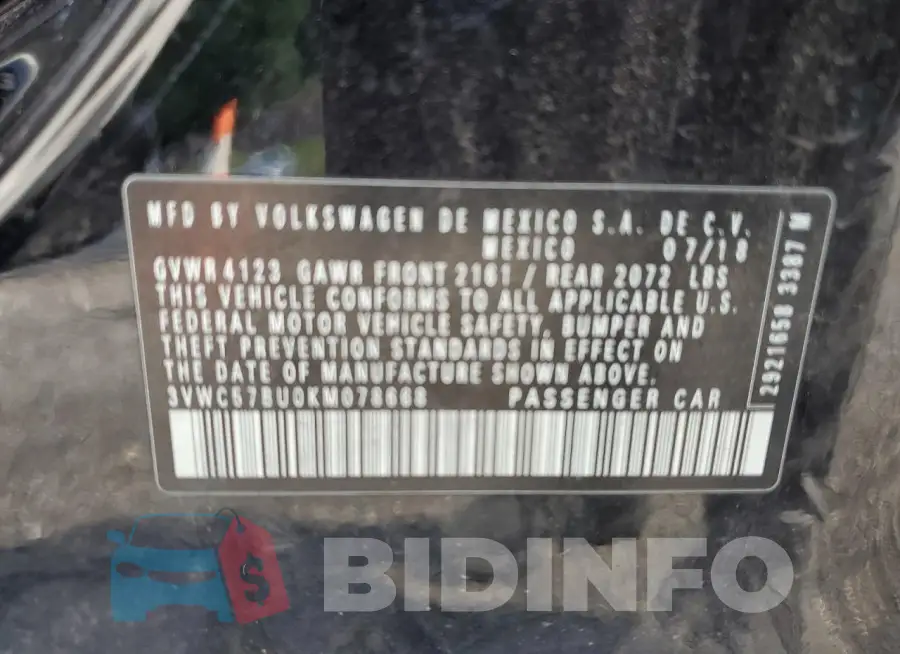 3VWC57BU0KM078668 Photo# 12