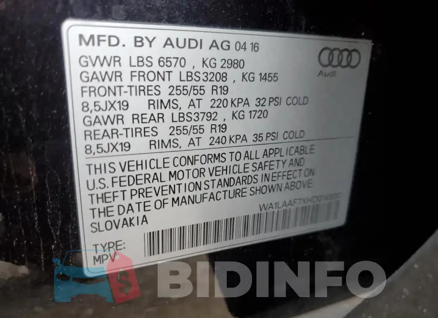 WA1LAAF7XHD014930 Photo# 13