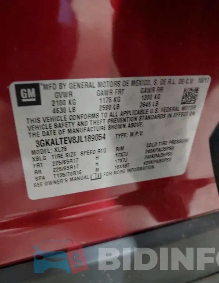 3GKALTEV8JL189054 Photo# 14