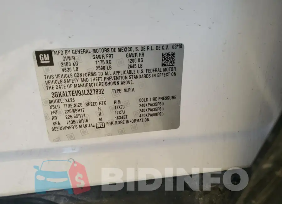 3GKALTEV9JL327832 Photo# 13