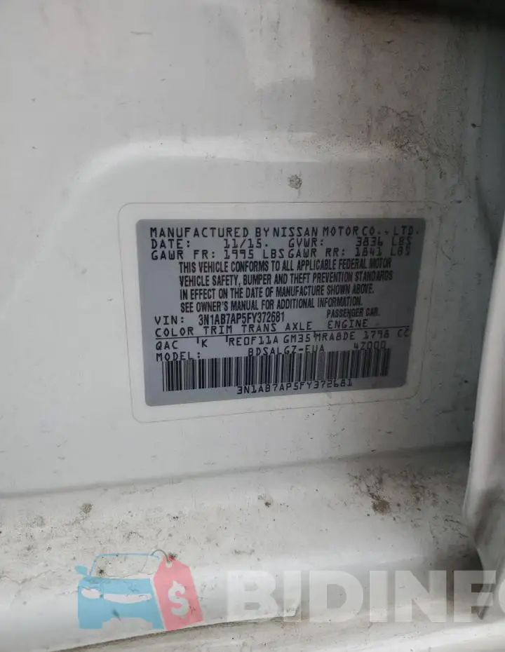 3N1AB7AP5FY372681 Photo# 13