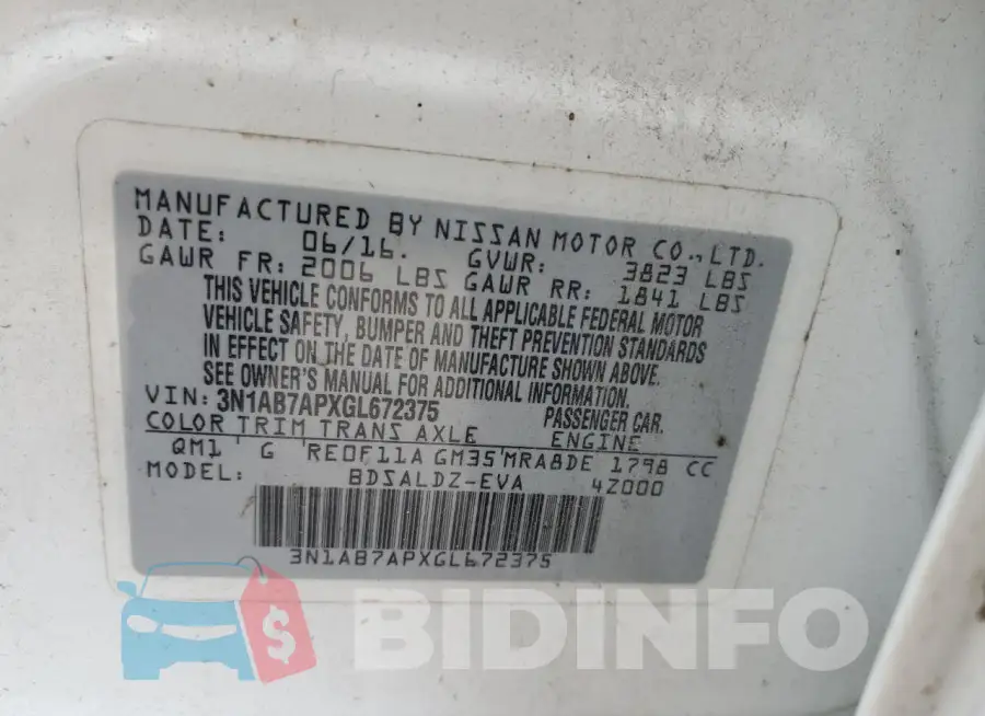 3N1AB7APXGL672375 Photo# 12