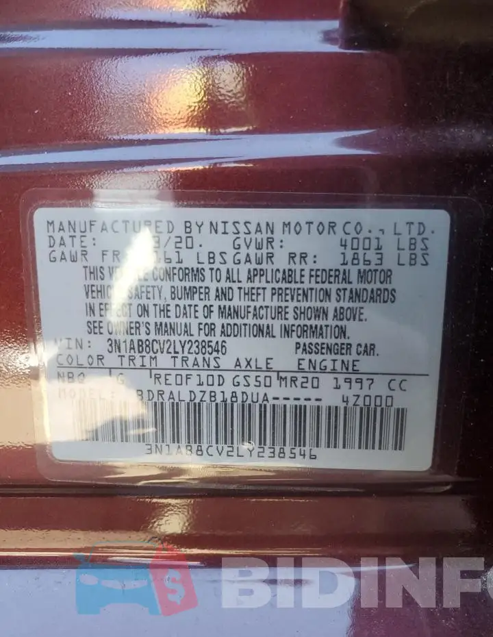 3N1AB8CV2LY238546 Photo# 12