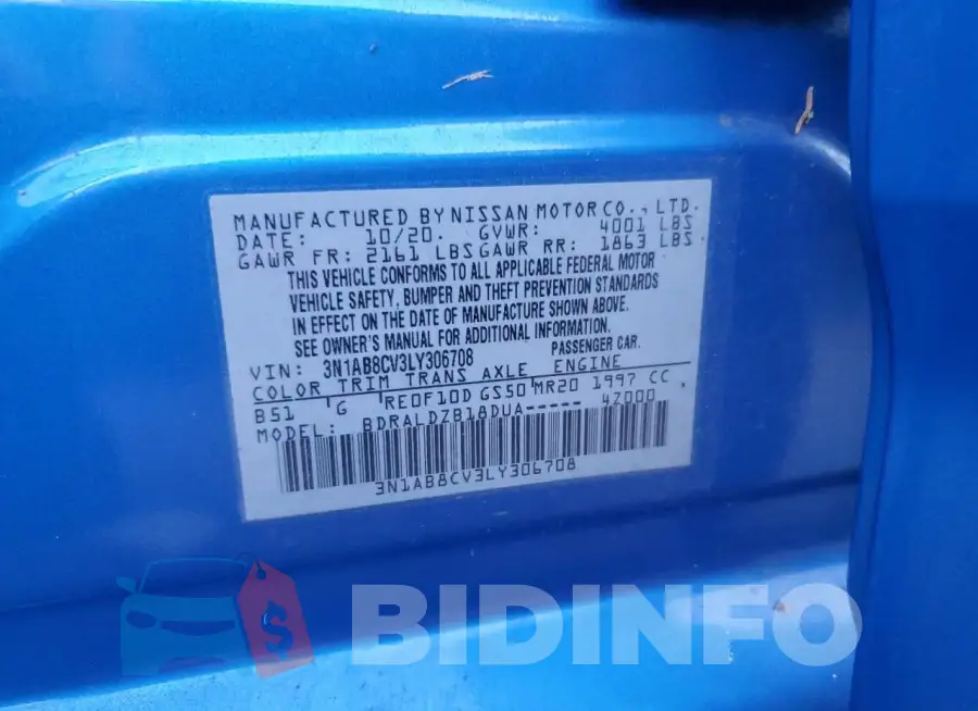 3N1AB8CV3LY306708 Photo# 13