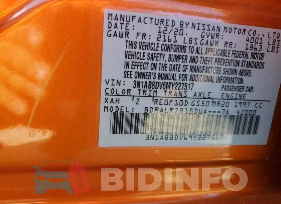 3N1AB8DV6MY227517 Photo# 13