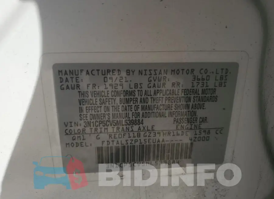 3N1CP5CV5ML539884 Photo# 13
