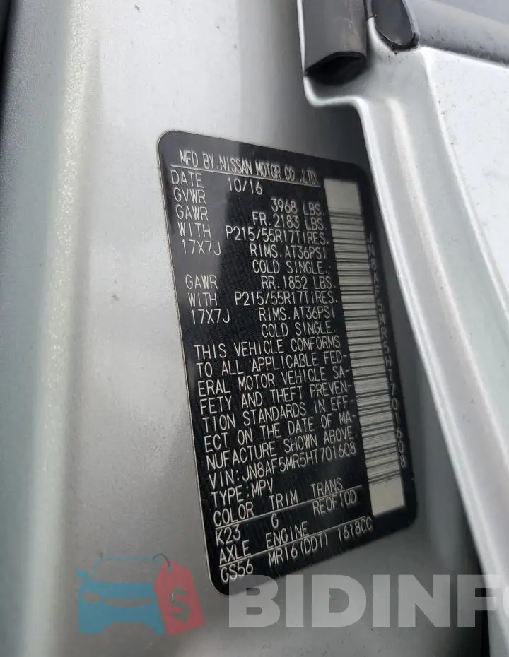 JN8AF5MR5HT701608 Photo# 14