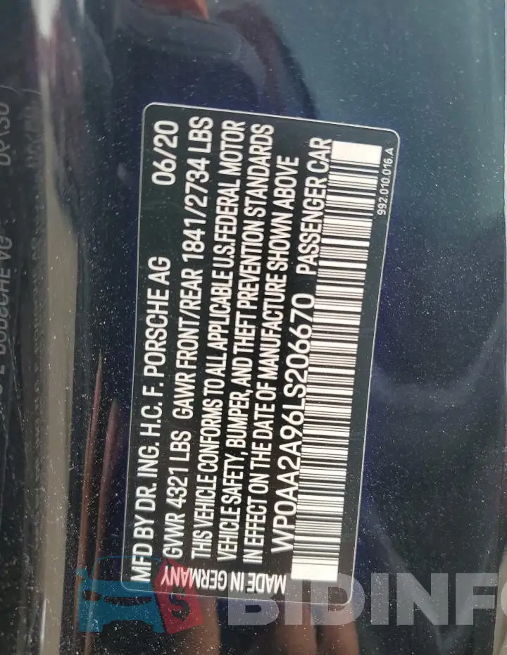 WP0AA2A96LS206670 Photo# 13